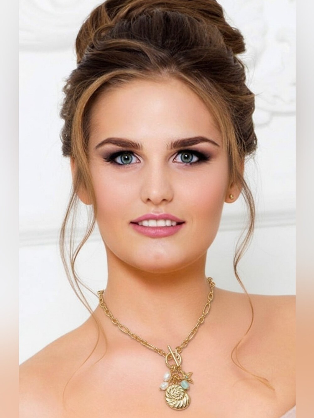 💛▪️Camila Coelho ▪️gold Freshwater Pearl Semi Precious Stones 18in Necklace